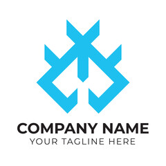 Modern minimalist abstract monogram business logo design template