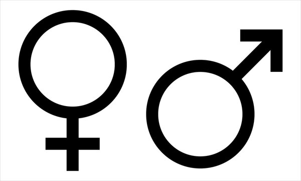 Gender symbol. Male - female symbol isolated on white background. Vector illustration EPS 10 File.