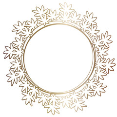 autumn leaves wreath gradient outline