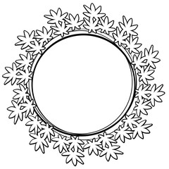 Autumn leaves wreath outline