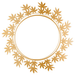 autumn leaves wreath gradient silhouette