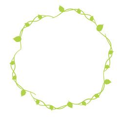 green vine and leaves border silhouette