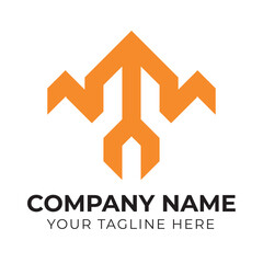 Creative minimalist abstract monogram business logo design template