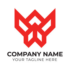 Professional minimal abstract monogram business logo design template