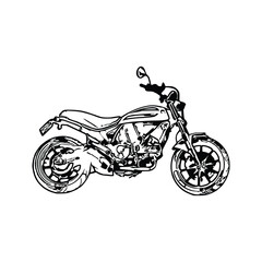 Motorcycle vector illustration, Motorcycle coloring page for book and drawing, Line art motorcycle