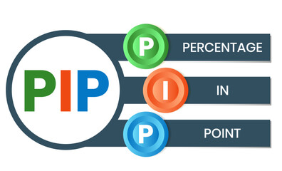 PIP - Percentage In Point acronym. business concept background. vector illustration concept with keywords and icons. lettering illustration with icons for web banner, flyer, landing page