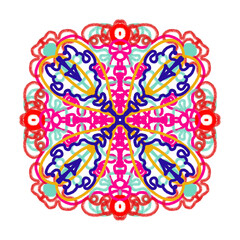 colorful mandala pattern design illustration