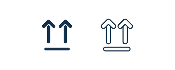 up side icon. Outline and filled up side icon from user interface collection. Line and glyph vector. Editable up side symbol can be used web and mobile