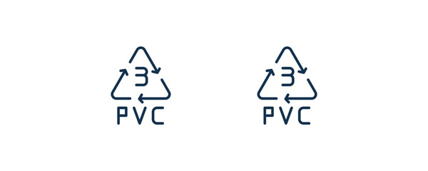 3 pvc icon. Outline and filled 3 pvc icon from user interface collection. Line and glyph vector. Editable 3 pvc symbol can be used web and mobile