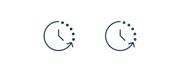 time left icon. Outline and filled time left icon from tools and utensils collection. Line and glyph vector. Editable time left symbol can be used web and mobile