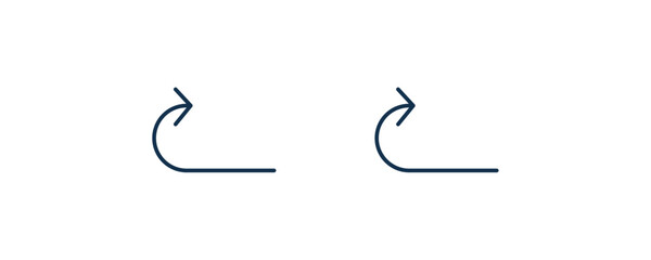 right curve arrow icon. Outline and filled right curve arrow icon from user interface collection. Line and glyph vector. Editable right curve arrow symbol can be used web and mobile
