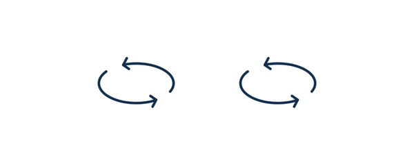replay arrows icon. Outline and filled replay arrows icon from user interface collection. Line and glyph vector. Editable replay arrows symbol can be used web and mobile