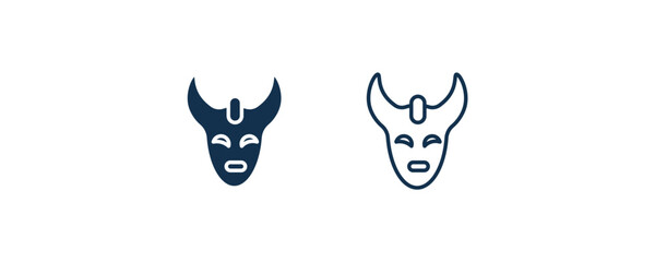devil mask icon. Outline and filled devil mask icon from people and relation collection. Line and glyph vector. Editable devil mask symbol can be used web and mobile
