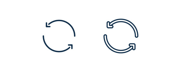 circular arrow icon. Outline and filled circular arrow icon from user interface collection. Line and glyph vector. Editable circular arrow symbol can be used web and mobile