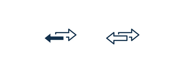 double arrows icon. Outline and filled double arrows icon from user interface collection. Line and glyph vector. Editable double arrows symbol can be used web and mobile