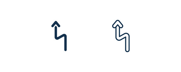 left reverse curve icon. Outline and filled left reverse curve icon from user interface collection. Line and glyph vector. Editable left reverse curve symbol can be used web and mobile