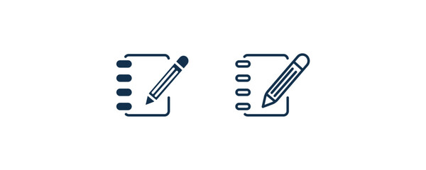 pencil and notebook icon. Outline and filled pencil and notebook icon from people and relation collection. Line and glyph vector. Editable pencil and notebook symbol can be used web and mobile