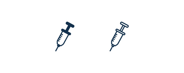 empty syringe icon. Outline and filled empty syringe icon from dental health collection. Editable empty syringe symbol.