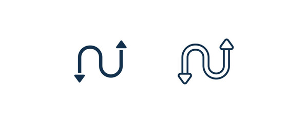bending icon. Outline and filled bending icon from user interface collection. Line and glyph vector. Editable bending symbol can be used web and mobile