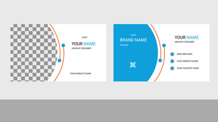 Double-sided creative modern business card template. Portrait and landscape orientation. Horizontal and vertical layout. Vector