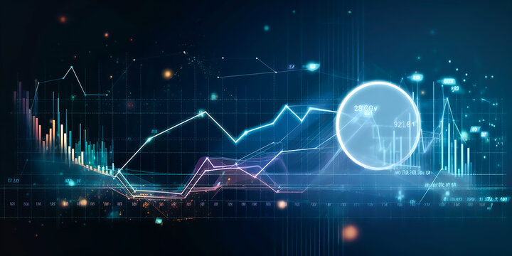 Big-Data-Visualisierungsgrafik und Diagramminformationen KI