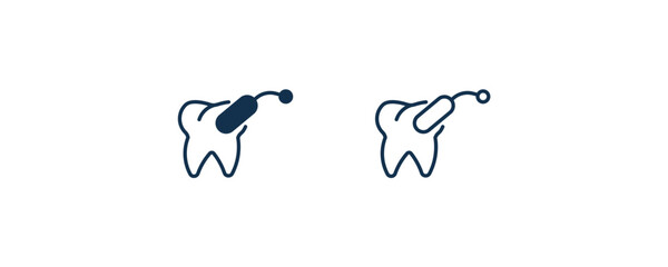 tampon icon. Outline and filled tampon icon from dental health collection. Editable tampon symbol.