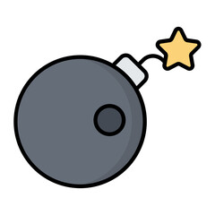 Bomb Line Color Icon