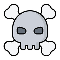Skull Line Color Icon