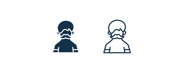 Fototapeta premium hairy icon. Outline and filled hairy icon from people and relation collection. Line and glyph vector. Editable hairy symbol can be used web and mobile