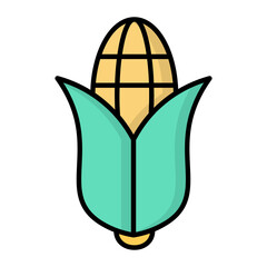 Corn Line Color Icon