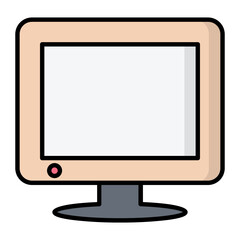 Monitor Line Color Icon