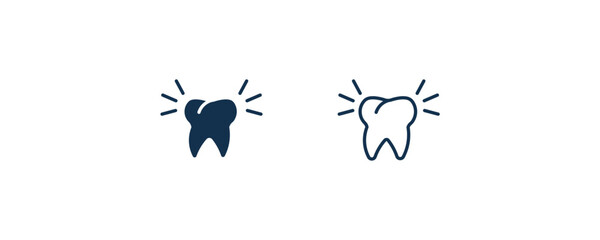 Fototapeta na wymiar clean tooth icon. Outline and filled clean tooth icon from dental health collection. Editable clean tooth symbol.