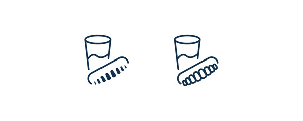 denture icon. Outline and filled denture icon from dental health collection. Editable denture symbol.