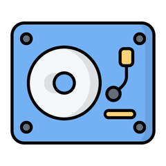 Turntable Line Color Icon