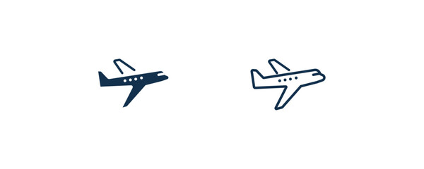 planes icon. Outline and filled planes icon from transportation collection. Line and glyph vector isolated on white background. Editable planes symbol can be used web and mobile