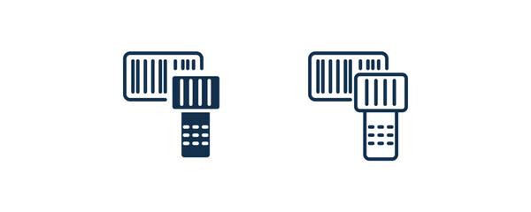 portable scanner icon. Outline and filled portable scanner icon from technology collection. Line and glyph vector isolated on white background. Editable portable scanner symbol.