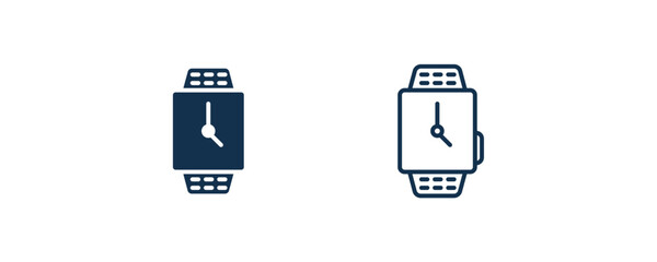 smart watch icon. Outline and filled smart watch icon from technology collection. Line and glyph vector isolated on white background. Editable smart watch symbol.