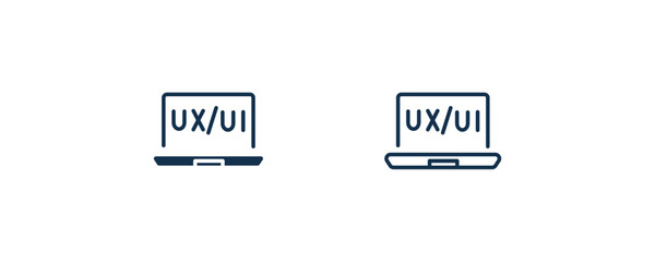 ux design icon. Outline and filled ux design icon from information technology collection. Line and glyph vector isolated on white background. Editable ux design symbol.