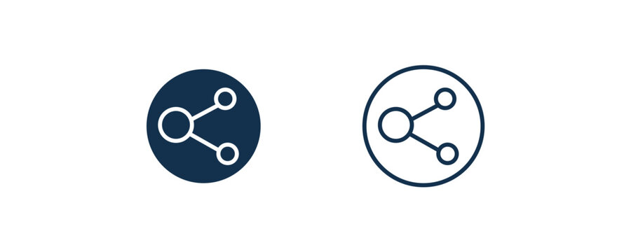 circular database icon. Outline and filled circular database icon from technology collection. Line and glyph vector isolated on white background. Editable circular database symbol.