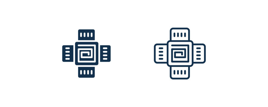 nanosensor icon. Outline and filled nanosensor icon from technology collection. Line and glyph vector isolated on white background. Editable nanosensor symbol.