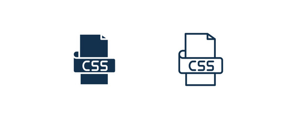 css icon. Outline and filled css icon from information technology collection. Line and glyph vector isolated on white background. Editable css symbol.
