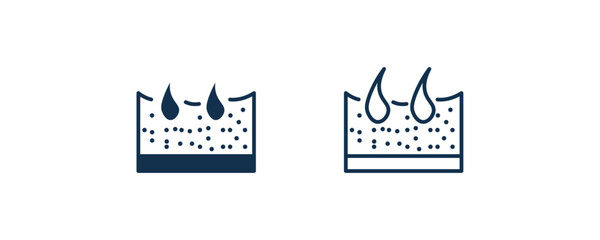 dermis icon. Outline and filled dermis icon from medical and healthcare collection. Line and glyph vector isolated on white background. Editable dermis symbol.