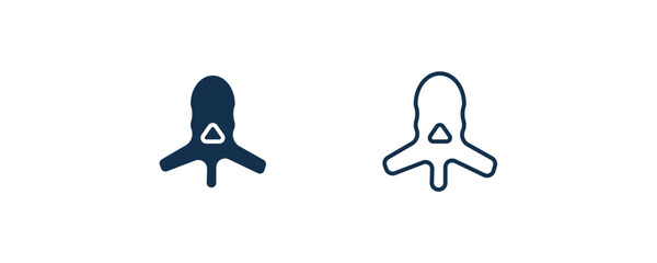 vertebra icon. Outline and filled vertebra icon from medical and healthcare collection. Line and glyph vector isolated on white background. Editable vertebra symbol.