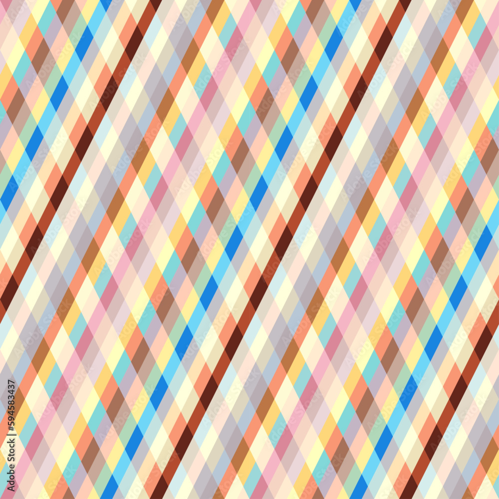 Poster Classic argyle seamless pattern background. Vector image. Plaid patchwork style. Diagonal lines pattern.