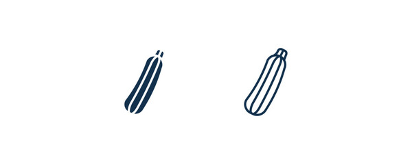 zucchini icon. Outline and filled zucchini icon from vegetables and fruits collection. Line and glyph vector isolated on white background. Editable zucchini symbol.