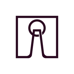 Keyhole square line modern logo