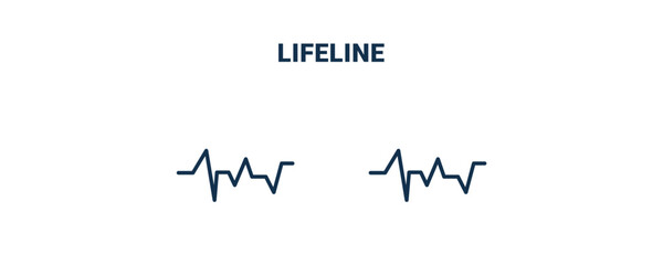 lifeline icon. Outline and filled lifeline icon from medical collection. Line and glyph vector isolated on white background. Editable lifeline symbol