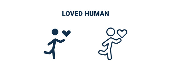 loved human icon. Outline and filled loved human icon from feeling and reaction collection. Line and glyph vector isolated on white background. Editable loved human symbol.