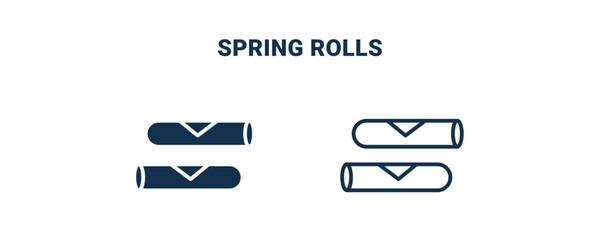 spring rolls icon. Outline and filled spring rolls icon from culture and civilization collection. Line and glyph vector isolated on white background. Editable spring rolls symbol.