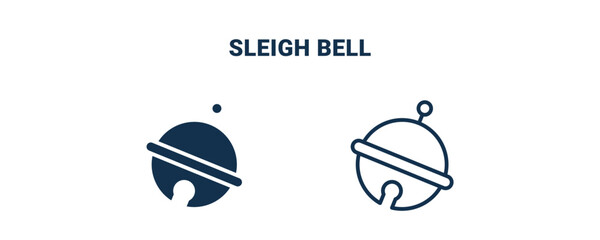 sleigh bell icon. Outline and filled sleigh bell icon from culture and civilization collection. Line and glyph vector isolated on white background. Editable sleigh bell symbol.